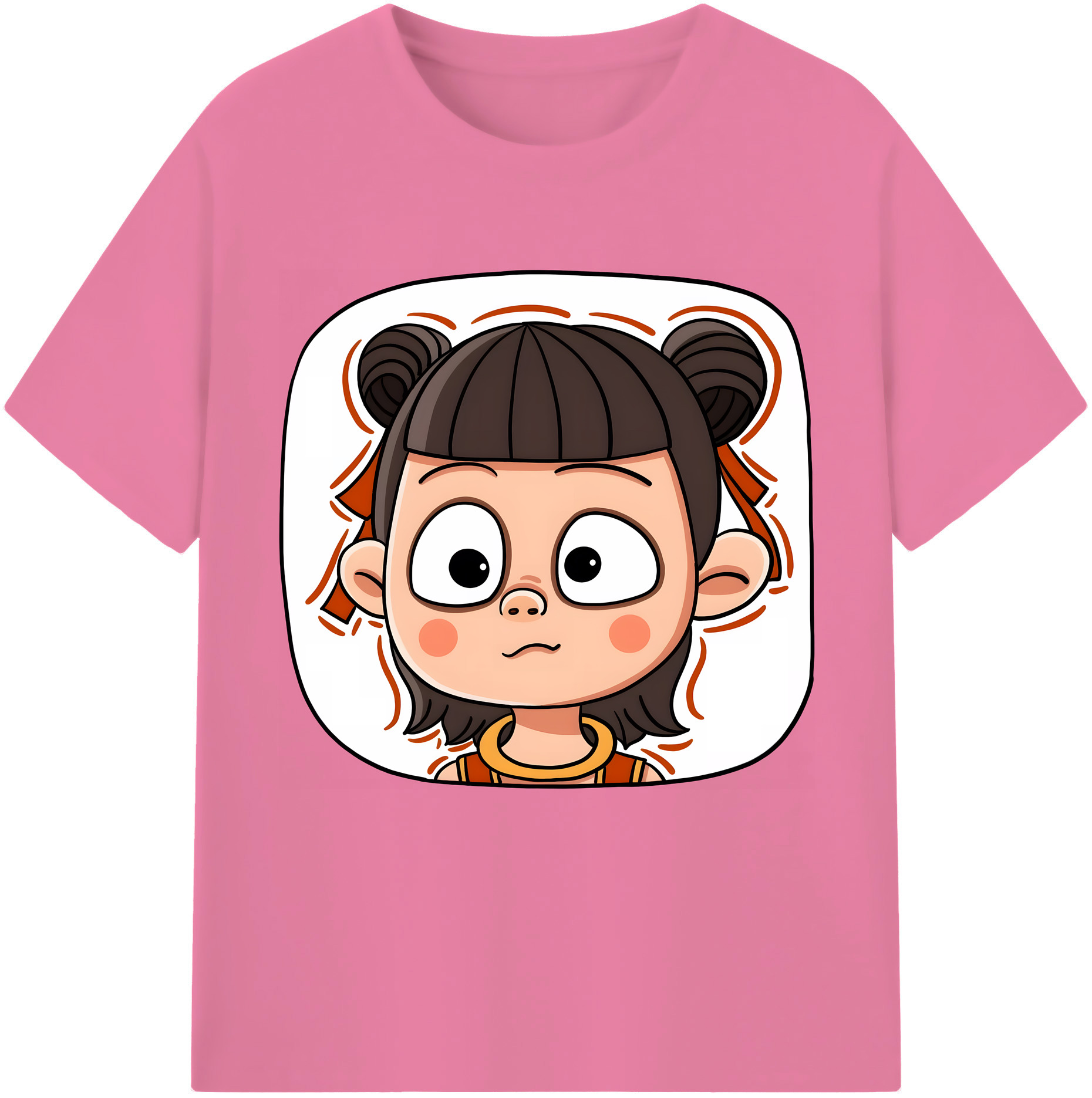 （画像用） Ne Zha 2 ナタ 魔童の大暴れ 綿100％半袖Tシャツ（フロントプリント）